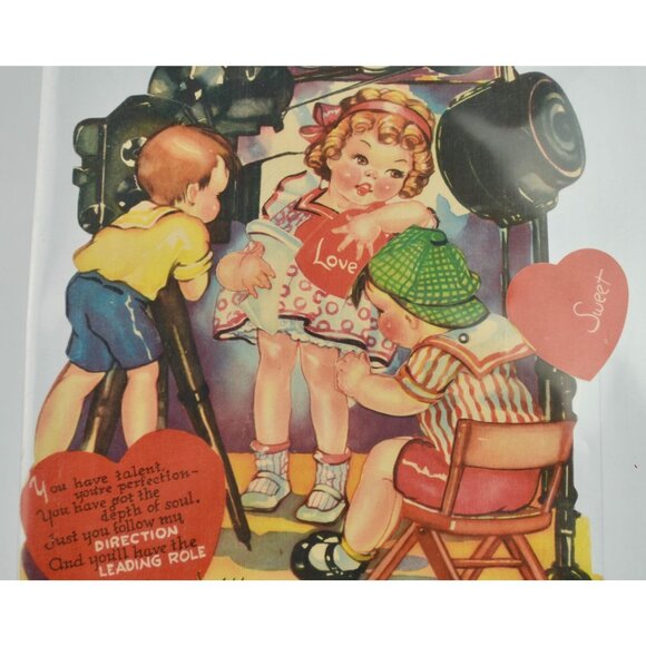Vintage Mechanical Shirley Temple Child Star Articulating Valentine's Day Card - Picture 3 of 6